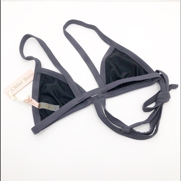 𝅺Chloe Rose Gray ribbed bikini top - Picture 3 of 13